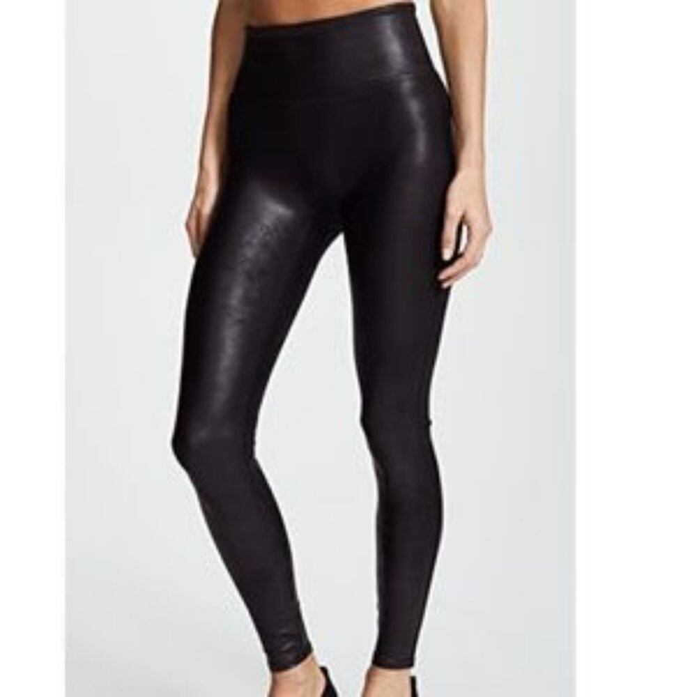 Spanx Faux Leather Black Leggings Size‎ Small - Picture 4 of 12